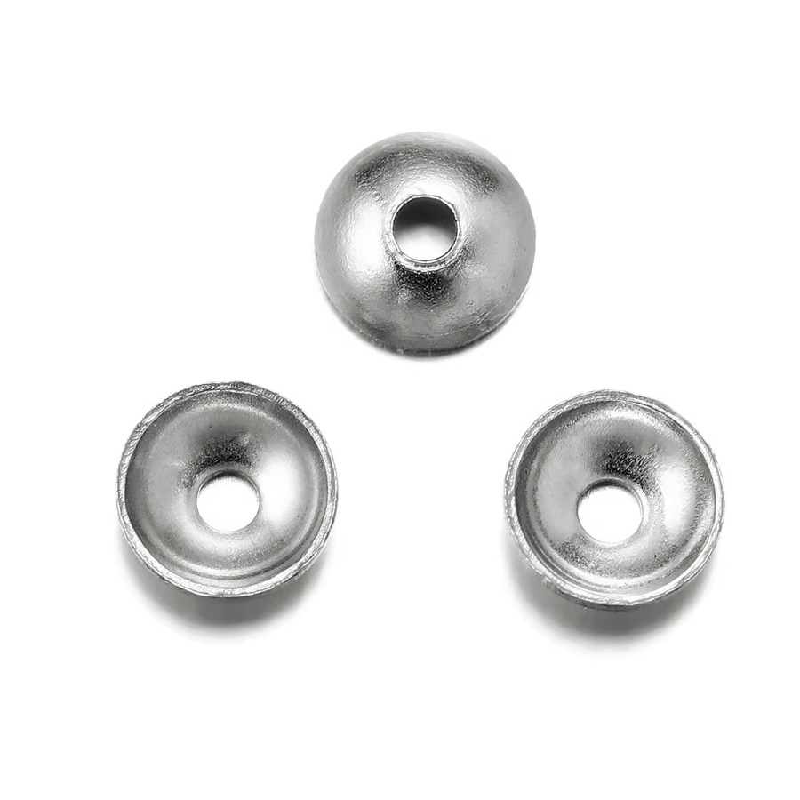 YouYoungDifferent Perlenkappen Edelstahl, Silber Ton, 3-8mm, Unisex - Bild 2