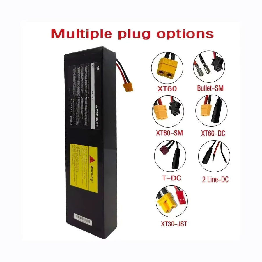 Wiederaufladbarer 36V 100Ah Lithium-Akku 18650 10S3P für Elektroroller mit BMS und XT60 XT30-Stecker, Schwarz - Bild 2