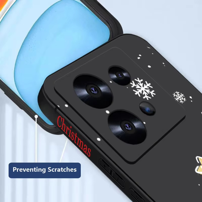 Stoßfeste TPU-Handyhülle mit Weihnachtsbaum-Design für Xiaomi Redmi Note 14 13 Pro Plus 5G 12 Pro 11 Pro 5G in Schwarz mit Lanyard-Abdeckung - Bild 3
