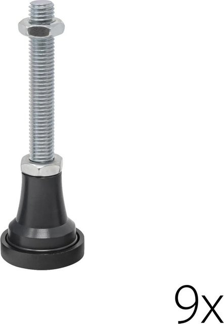 Breuer Wannenfüsse für Duschwannen, 9 Stück, Schwarz, Verstellbereich 9 - 12 cm - Bild 1