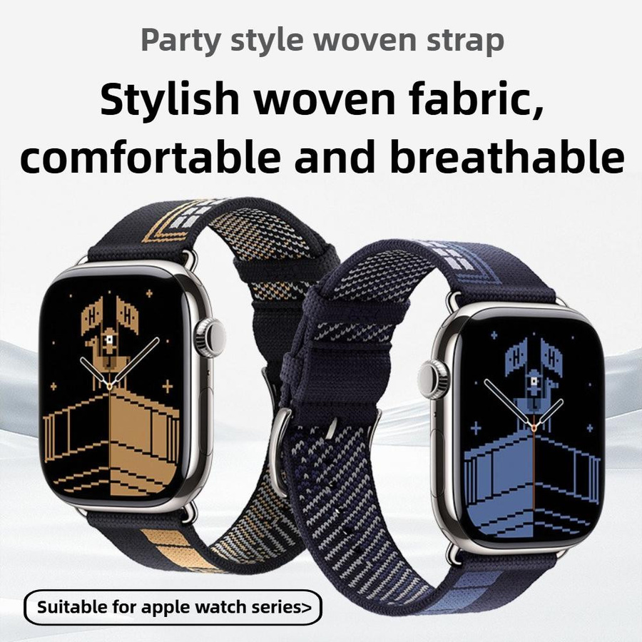 LUJING Nylon-Webarmband für Apple Watch Ultra und iWatch Serie 11 10 9 8 7 6 5 SE3 in Grün - Bild 5