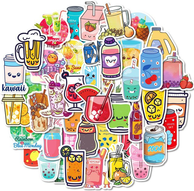 50 Stück Wassermelone Saft Soda Graffiti Aufkleber Multicolor von BulingBulingStickers Shop - Bild 1