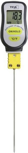 TFA Dostmann Einstichthermometer mit starrem Fühler Typ K, Messbereich -20 bis 300°C, Edelstahl, Multicolour - Bild 1