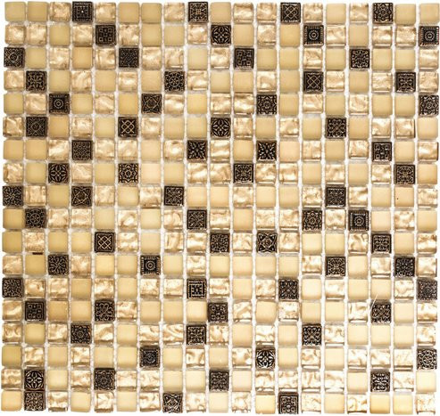 HuH Mosaik Wandbelag Roman in Beige aus Glas, BxL: 32,2 x 30,5 cm - Bild 1