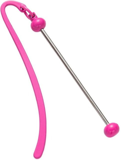 NATAWA Lesezeichen Haarnadel Haken mit Perlen als Buchmarker in Rot und Pink - Bild 1