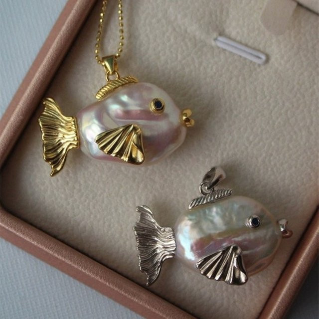 SLOONGJEWELRY Halskette, Perle, Gold, Unisex - Bild 1