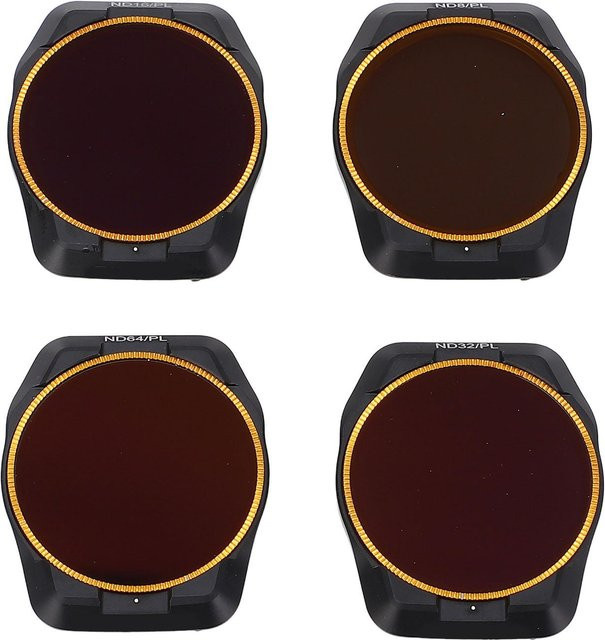 Igeteck 4-in-1 NDPL-Objektivfilter-Set aus optischem Glas für Air 3S, ND8PL, ND16PL, ND32PL, ND64PL, Schwarz - Bild 1