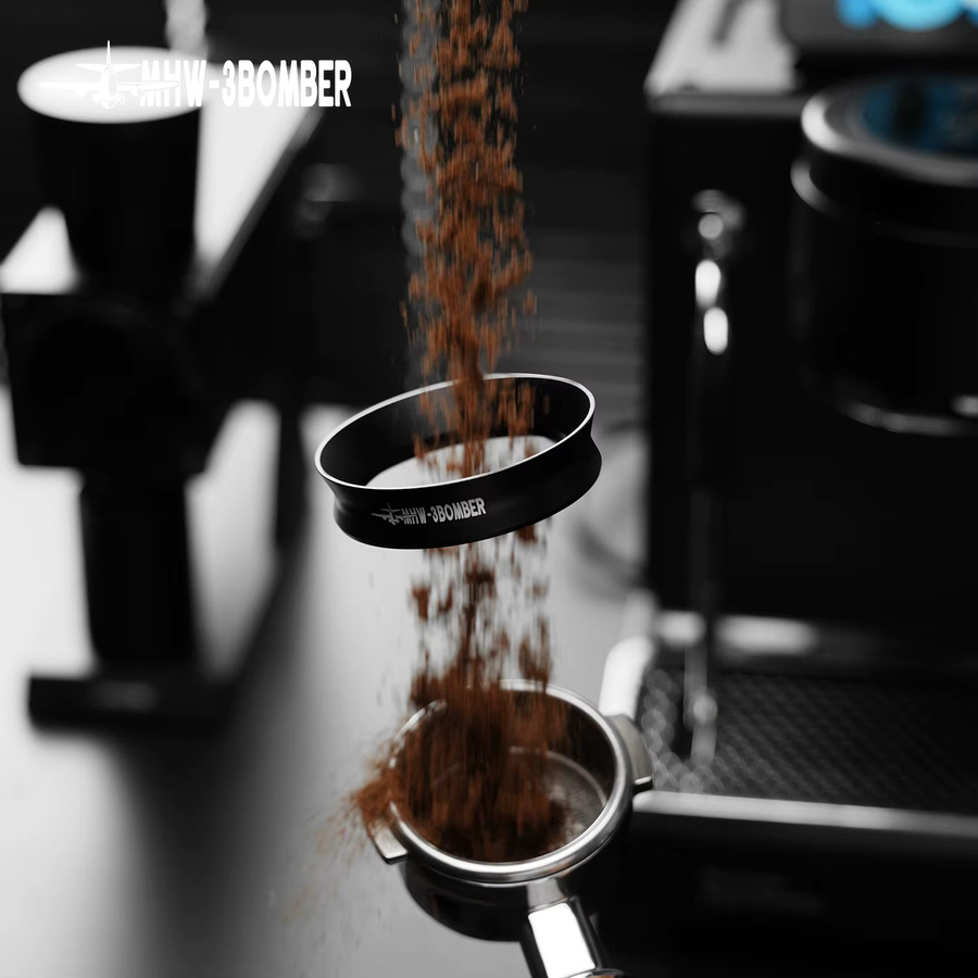 MHW-3BOMBER Magnetischer Kaffee-Dosierring aus Aluminiumlegierung in Schwarz für Siebträger Espresso-Dosiertrichter (51 mm, 53 mm, 58 mm) - Bild 4