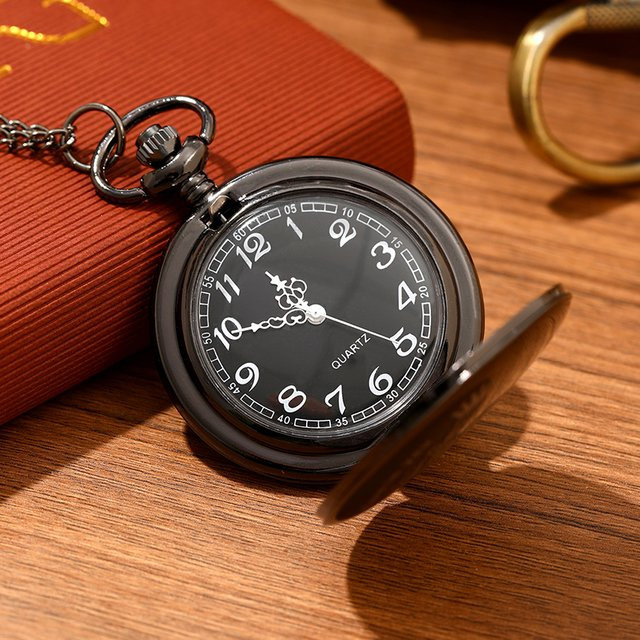 DEYROS Halskette mit Taschenuhr-Anhänger, Quarz, Silber, Unisex - Bild 1
