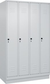 C+P Spind Classic PLUS Garderobenschrank mit 4 Abteilen, Grau, B/T/H: 120 x 50 x 195 cm - Bild 1
