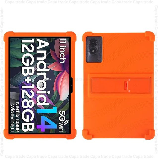 Stoßfeste Silikon-Schutzhülle mit Ständer für Acer Iconia Tab P11 in Orange - Bild 1
