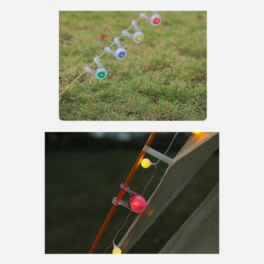 TOMTOP JMS Gummi Zelt Licht GuardRope mit Haken als Outdoor Camping und Wandern Warnlicht in Bunt, IPX4 Wasserdicht - Bild 6