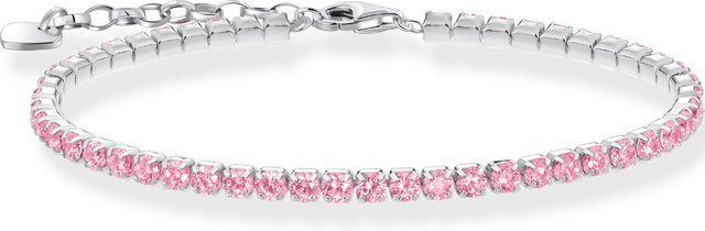 Thomas Sabo Tennisarmband, 925 Silber, pinkfarbene Steine, Damen, 16-19 cm - Bild 1