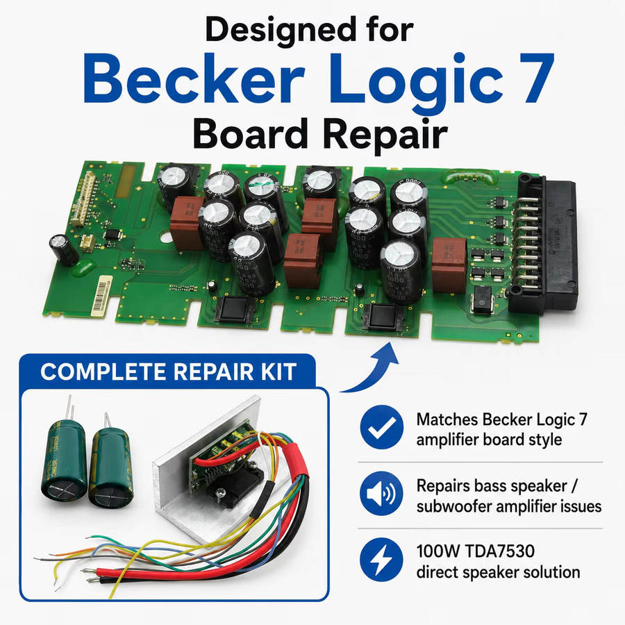 Becker Logic 7 Top HIFI DSP Verstärker Reparatur-Kit 100W mit TDA7530 für BMW 7er Serie E65 E66 E67 E68 745i 750i 760i Bass Subwoofer - Bild 4