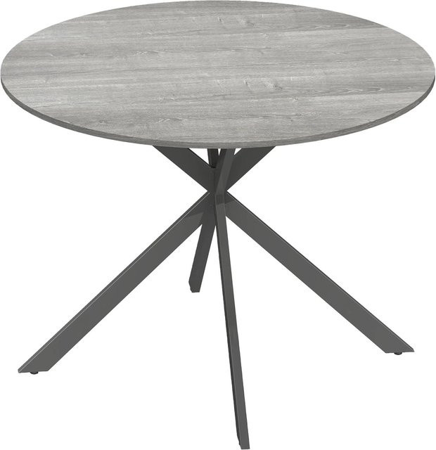 HOMCOM Esstisch im Industrial Design aus Spanplatte und Metall, Grau/Schwarz, B: 100 cm, T: 100 cm, H: 75 cm - Bild 1