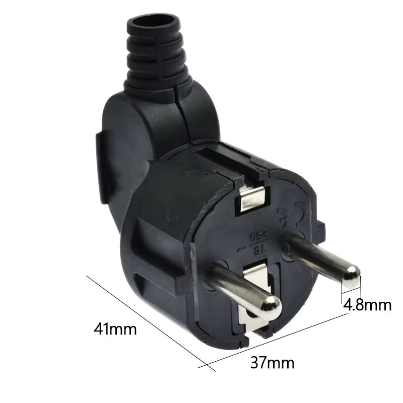 Mosizave Wiederaufdrahtbarer EU Steckverbinder Set Männlich und Weiblich Schwarz 250V 10A für Verlängerungskabel - Bild 3