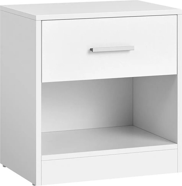 Vasagle Nachttisch mit Schublade modern Weiß B/T/H: 27,6 x 39 x 41 cm - Bild 1