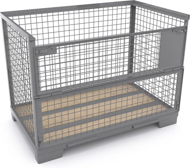 Schake Euro-Gitterbox aus Stahl in Silber/Grau B/T/H: 120 x 80 x 70 cm - Bild 1