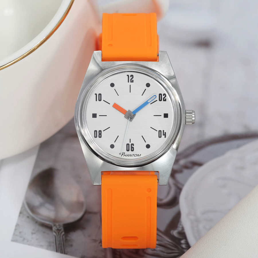 HEIMDALLR Herrenuhr, Handaufzug, Edelstahl, 36 mm, Silber, Silikon - Bild 2