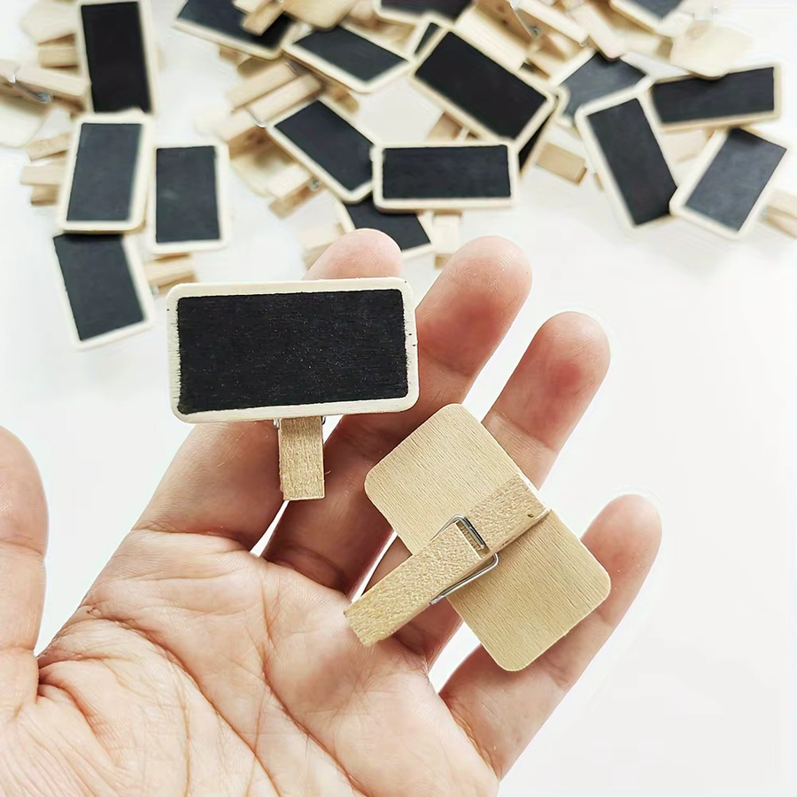30 Stück Mini Schiefertafeln mit Holzclips für Nachrichten, Memos und Tischkarten bei Hochzeiten - Bild 3