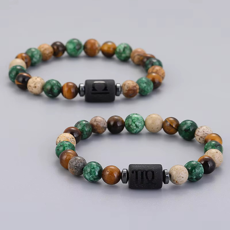 SANSWL Armband, Tigerauge-Stein, grün, Vintage, Unisex - Bild 5