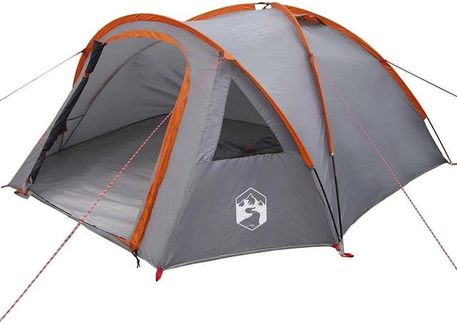 vidaXL Campingzelt in Grau und Orange aus Polyester, B/T/H: 308 x 268 x 130 cm - Bild 1