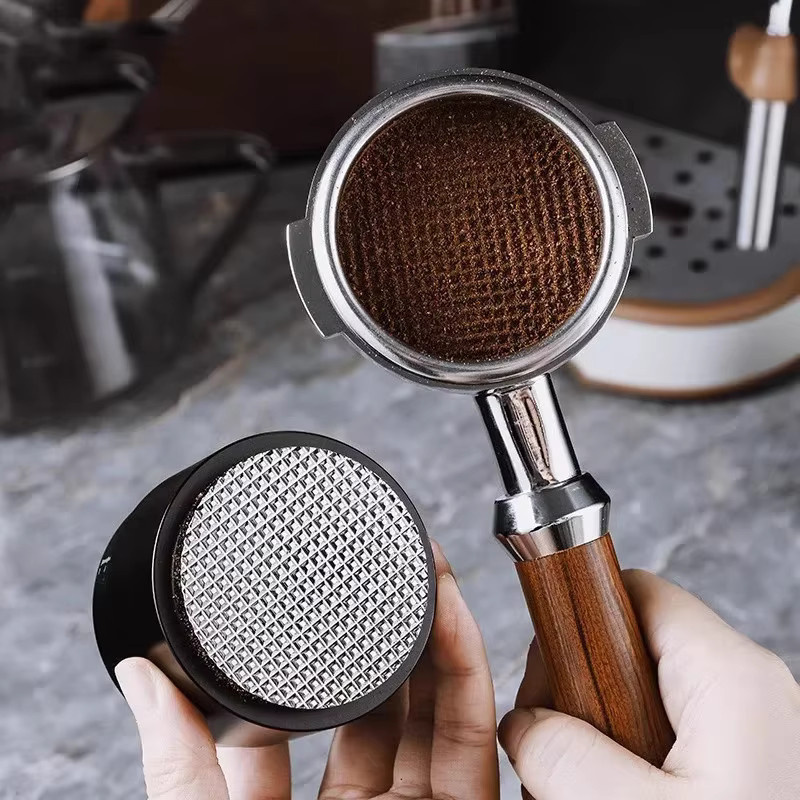 JUSTINLAU Edelstahl Kaffee Distributor Tamper mit Nadeln für Espresso Leveler Werkzeug in Silber und Schwarz - Bild 3