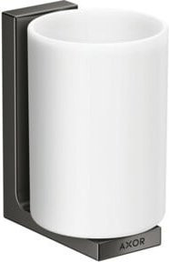 Hansgrohe Axor Uni. Rectangular Zahnputzbecher aus Glas für die Wandmontage in Schwarz - Bild 1