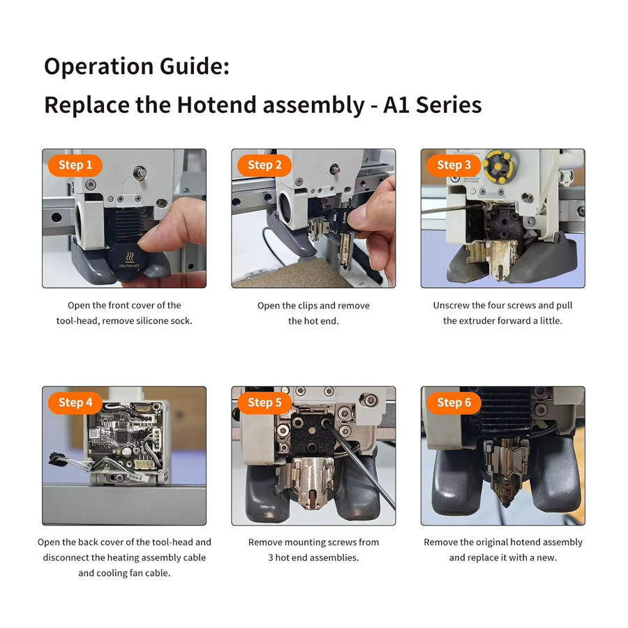 Aramox Hotend Heizung Komponente mit Schnellbasis-Klemme als Ersatz für A1 Mini für PLA PETG ABS und TPU - Bild 2