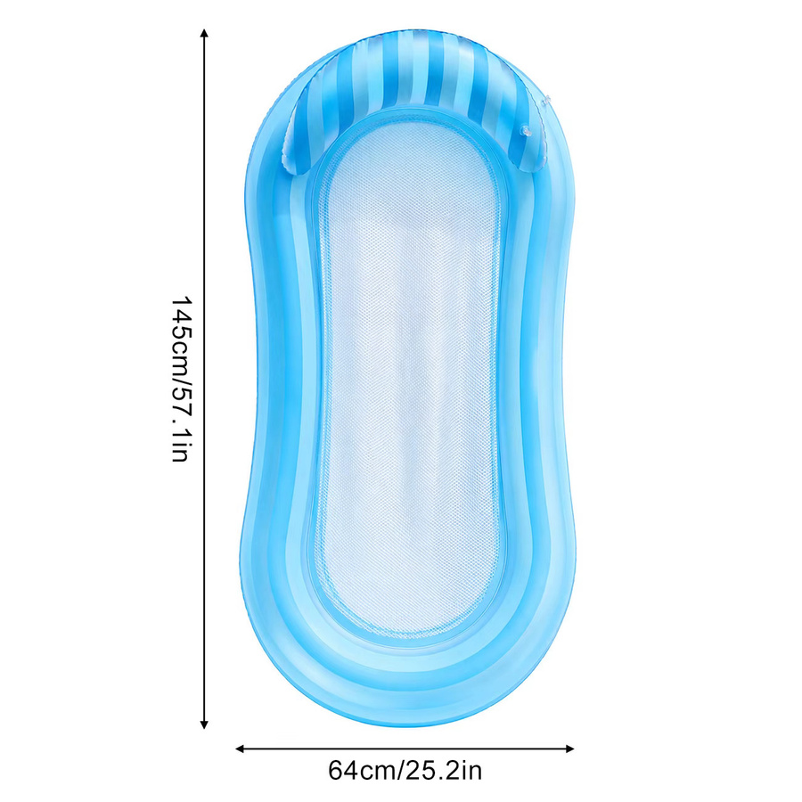 Aufblasbare Pool-Luftmatratze als Schwimmring und Wasserhängematte aus PVC in Blau - Bild 2