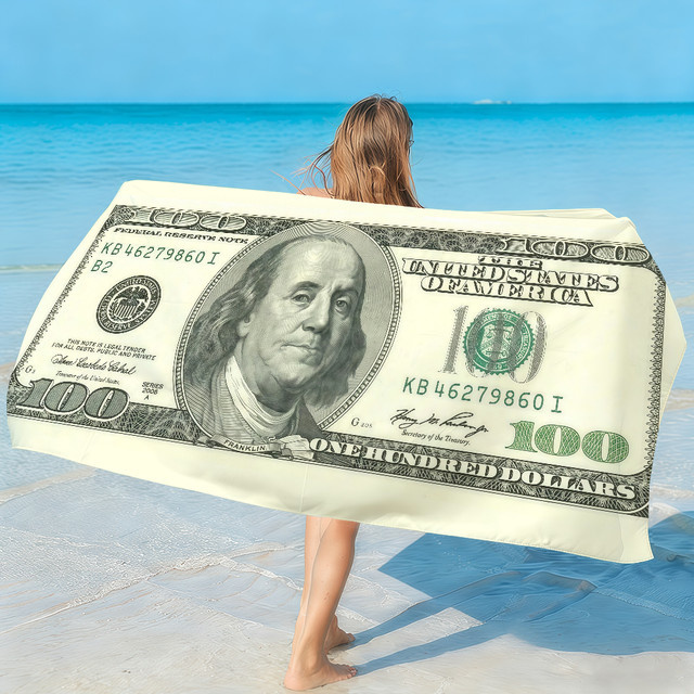 Franklin Money Towel schnell trocknendes Strandtuch für Schwimmbad, Camping, Yoga und Fitness in Multicolour - Bild 1