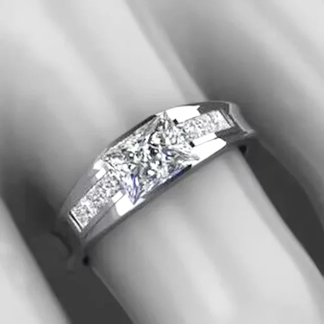 Huitan Mode Ringe, Zirkonia, Silber, Damen, Verlobung - Bild 1