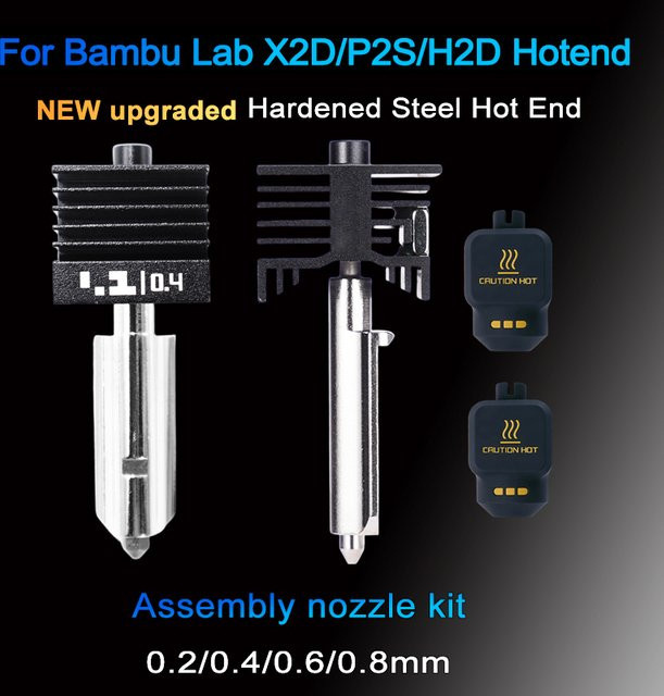 Bambu Lab Quick Swap Hotend aus gehärtetem Stahl für Bambu X2D P2S H2S Extruder - Bild 1
