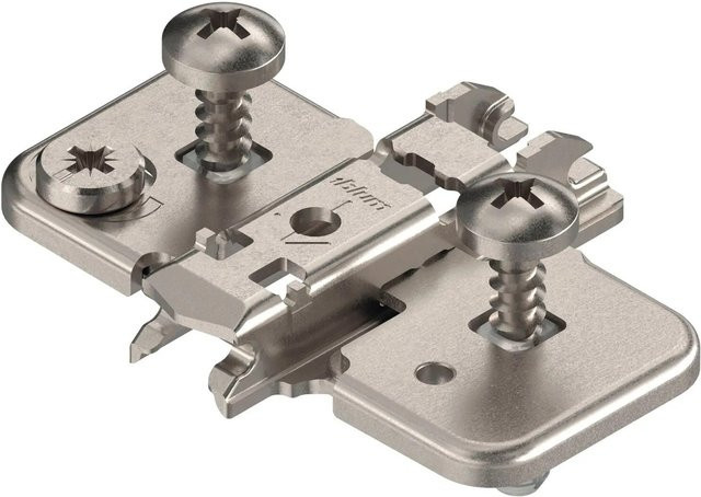 Blum Exzenter-Kreuzmontageplatte Clip Expando aus Edelstahl in Silber, Distanz 0 mm - Bild 1