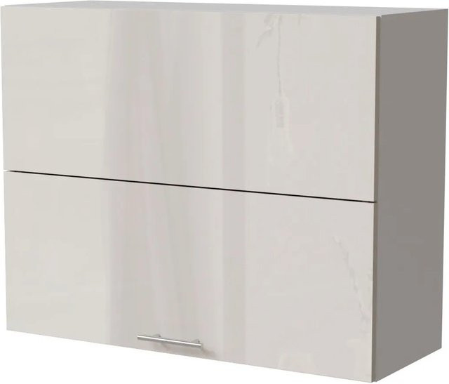 Feldmann-Wohnen Klapphängeschrank Brerra W8B/90-AV in Weiß Cremefarben Hochglanz, B/T/H: 90 x 32,5 x 72 cm - Bild 1