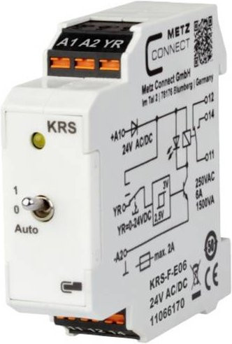 Metz Connect Schwellwertschalter 24 V/AC, 24 V/DC mit 1 Wechsler in Weiß 11066170 - Bild 1
