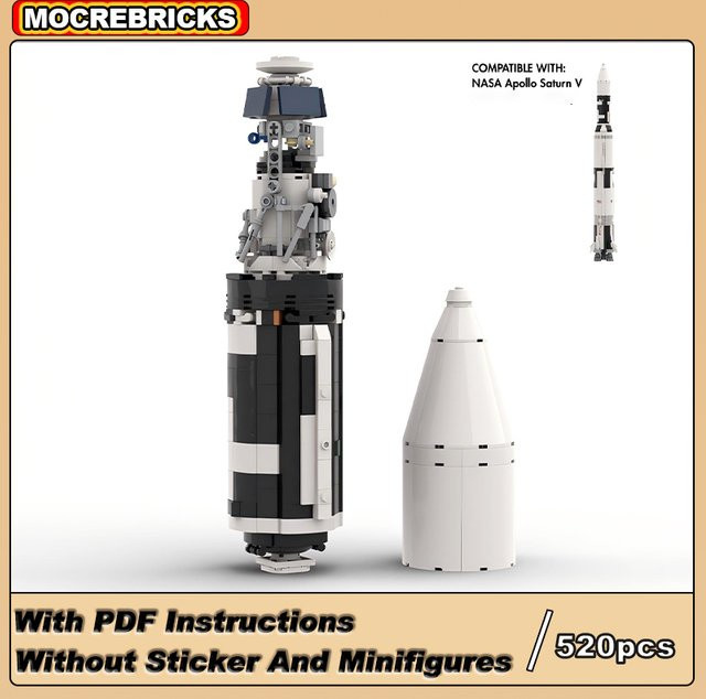 MOCREBRICKS Skylab Launch Vehicle Kit Saturn V Rakete, Bausteine, Weltraum - Bild 1