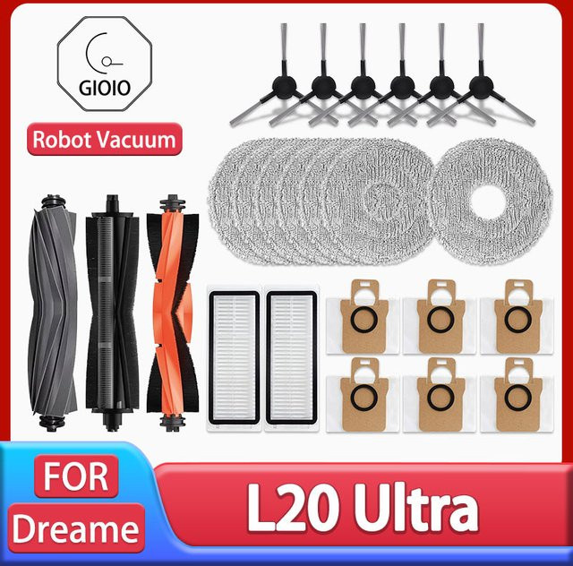 Dreame L20 Ultra Robotstaubsauger Zubehör Set mit Seitenbürsten, Mopptüchern, HEPA-Filtern und Staubbeuteln in Multicolour - Bild 1