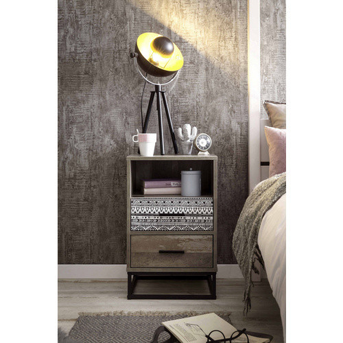 SIT Nachtkonsole MAILBOX in Braun aus MDF und Metall im Industrial Design - Bild 3