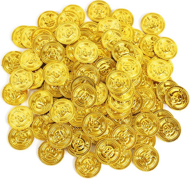 ZQNYCY Piraten Gold Münzen, Kunststoff, Schatz Geschenk, Party Dekoration - Bild 1