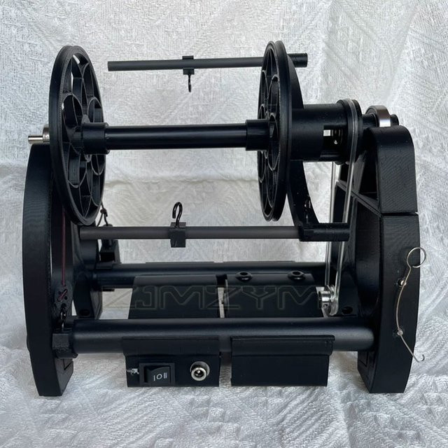 ZJMZYM Mini-Elektro-Spinnrad 12V in Schwarz mit einstellbarer Geschwindigkeitsanzeige für Wolle, Fasern, Baumwolle und Garn - Bild 1
