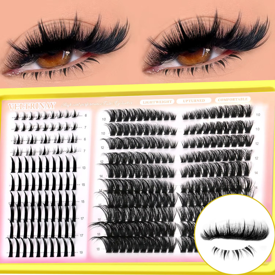 VELTRINAY Wimpern-Cluster, Manga-Wimpern, Unisex - Bild 3