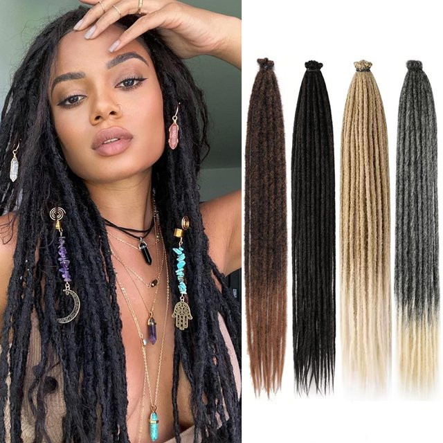 DinDong Dreadlock-Verlängerungen, Synthetisch, Ombre, 10 Stück, 24 Zoll - Bild 1