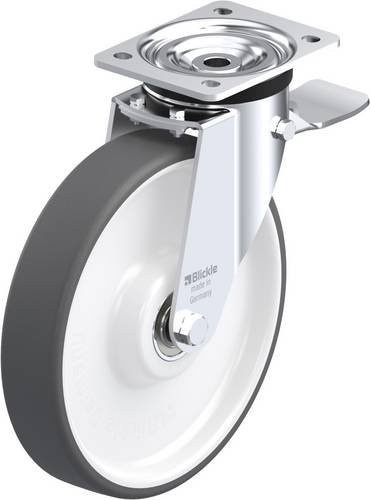 Blickle L-POTH 250K-3-ST Lenkrolle mit Feststeller in Grau und Weiß, Rad-Durchmesser: 25 cm, Tragfähigkeit: 500 kg - Bild 1