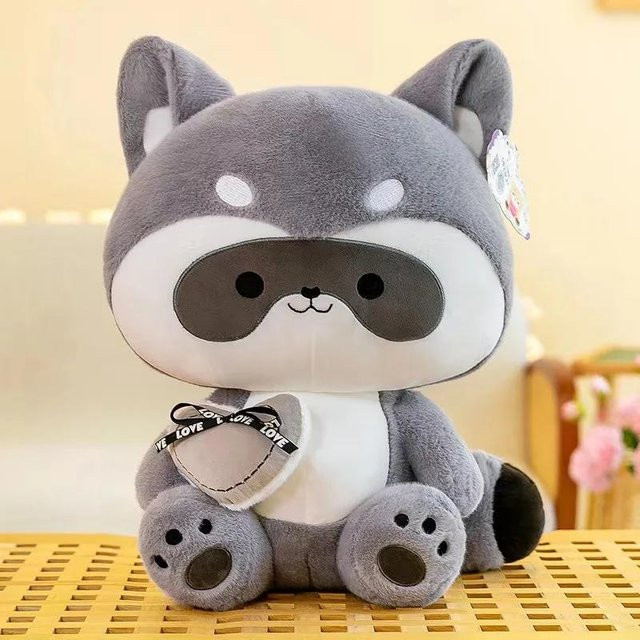 Yiran toy Herz zu Herz Waschbär Puppe Plüschtier, 40cm, ab 3 Jahre - Bild 1