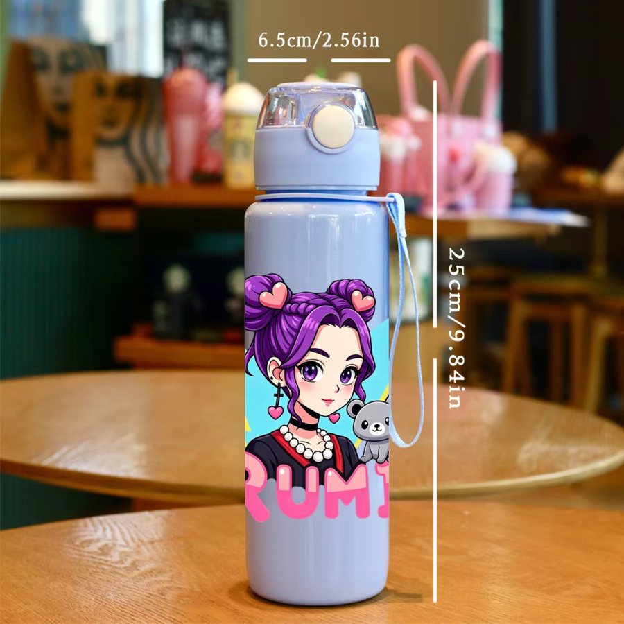 Hasbro Trinkflasche für Mädchen mit 3D-Cartoon-Design in Lila, auslaufsicher und tragbar mit Trageriemen - Bild 3