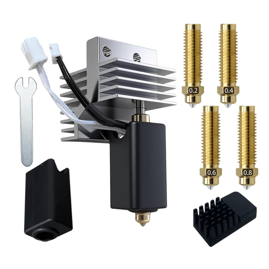 Koogeelife Hotend-Kit Ersatz für Carbon FDM 3D-Drucker Extruder mit Düsen in 0,2mm, 0,4mm, 0,6mm und 0,8mm - Bild 5