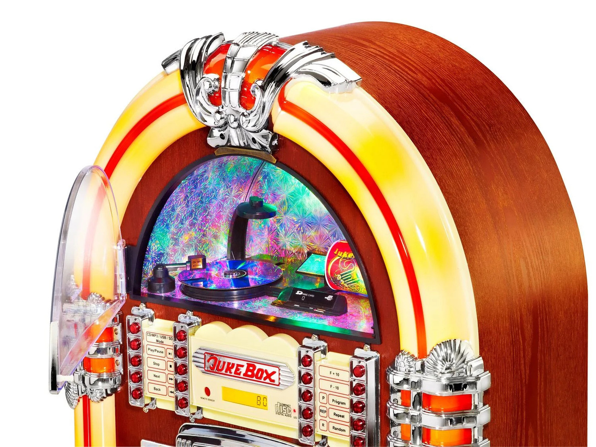 Karcher Jukebox JB 6604 in Braun mit Lichtshow, MP3, CD-Player, Radio sowie USB, SD und MMC Anschlüssen und mehrfarbiger Beleuchtung - Bild 4