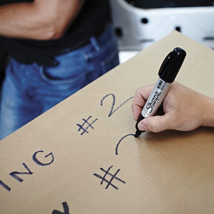 Sharpie King Size Permanentmarker mit Meißelspitze in Schwarz, 12 Stück - Bild 2