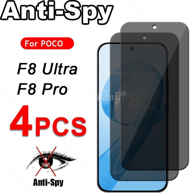 Xiaomi POCO F8 Ultra und F8 Pro Anti-Spionage Sichtschutzglas aus gehärtetem Glas in Transparent - Bild 1
